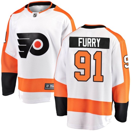 Brendan Furry Philadelphia Flyers Youth Breakaway Away Fanatics Branded Jersey - White