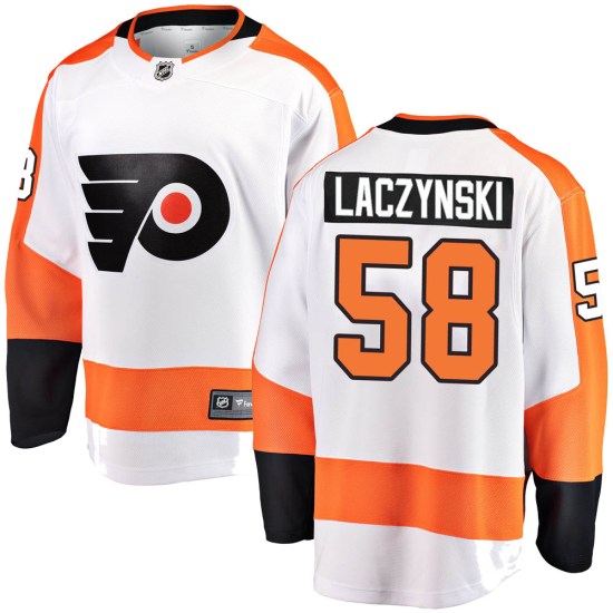 Tanner Laczynski Philadelphia Flyers Youth Breakaway Away Fanatics Branded Jersey - White