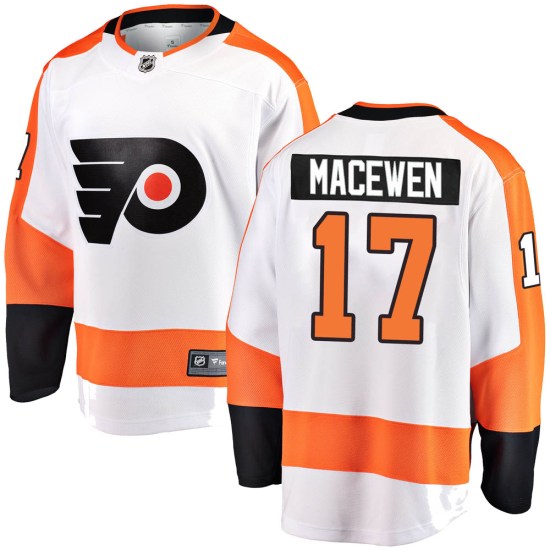 Zack MacEwen Philadelphia Flyers Youth Breakaway Away Fanatics Branded Jersey - White