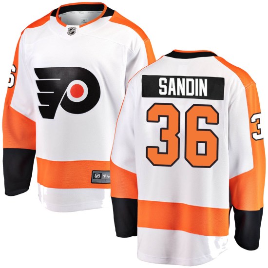 Linus Sandin Philadelphia Flyers Youth Breakaway Away Fanatics Branded Jersey - White