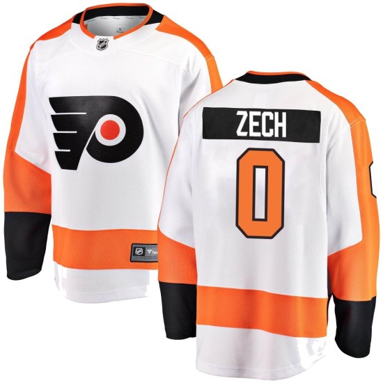 Cooper Zech Philadelphia Flyers Youth Breakaway Away Fanatics Branded Jersey - White
