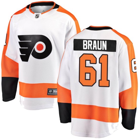 Justin Braun Philadelphia Flyers Breakaway Away Fanatics Branded Jersey - White