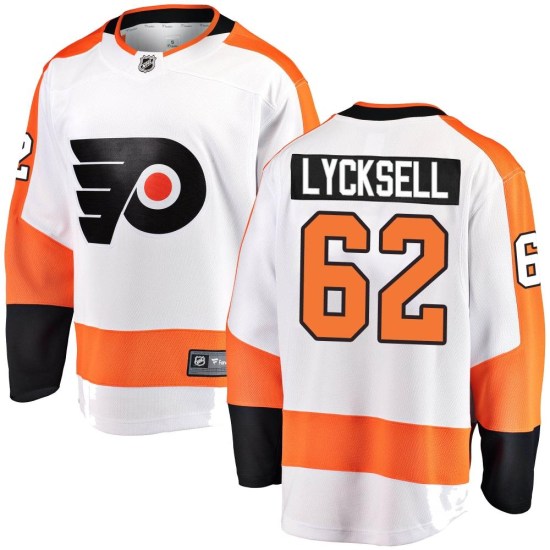 Olle Lycksell Philadelphia Flyers Breakaway Away Fanatics Branded Jersey - White