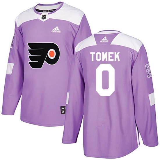 Matej Tomek Philadelphia Flyers Youth Authentic Fights Cancer Practice Adidas Jersey - Purple