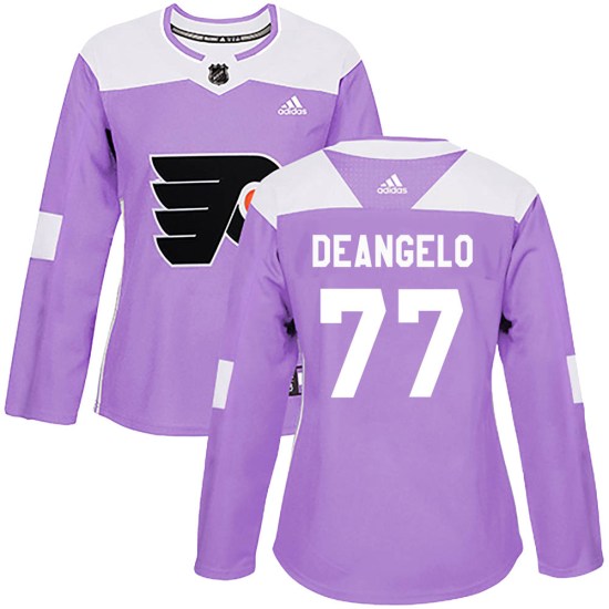 Tony DeAngelo Philadelphia Flyers Women's Authentic Fights Cancer Practice Adidas Jersey - Purple