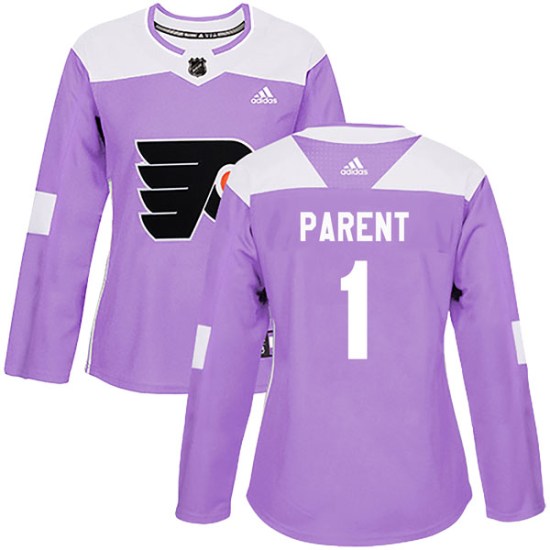 Bernie Parent Philadelphia Flyers Women's Authentic Fights Cancer Practice Adidas Jersey - Purple