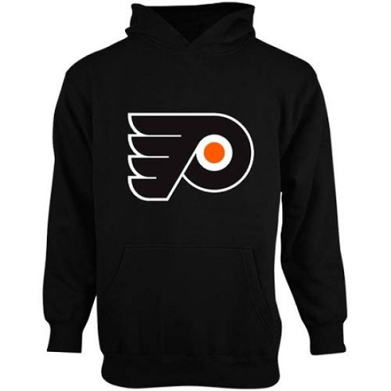 Philadelphia Flyers Youth Old Time Hockey Big Logo Fleece Pullover Hoodie - - Black